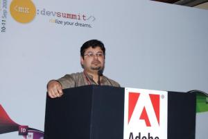 Me speaking at the RIA Developer Summit 2008, Bengaluru